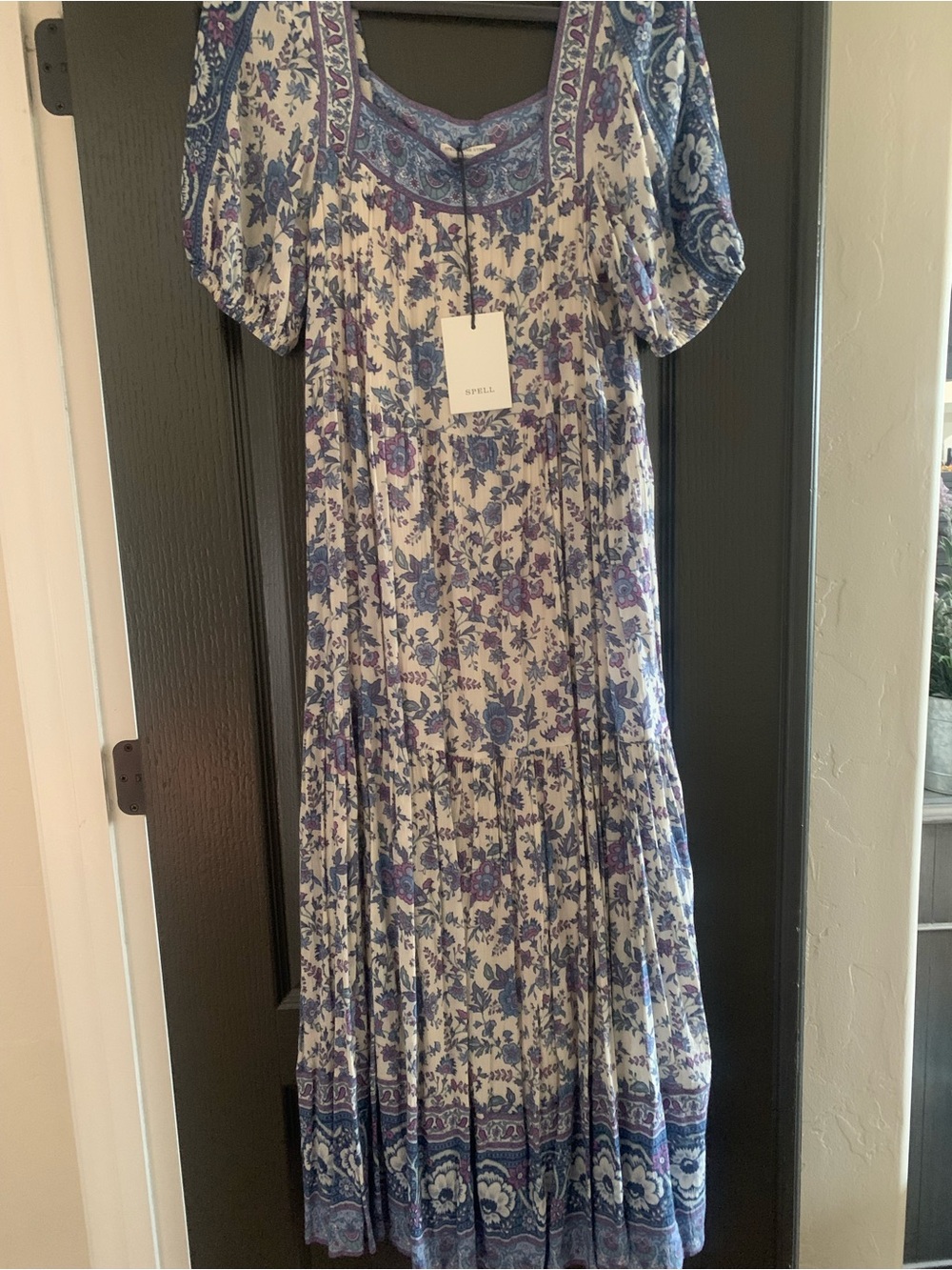 Spell folk song square neck maxi dress